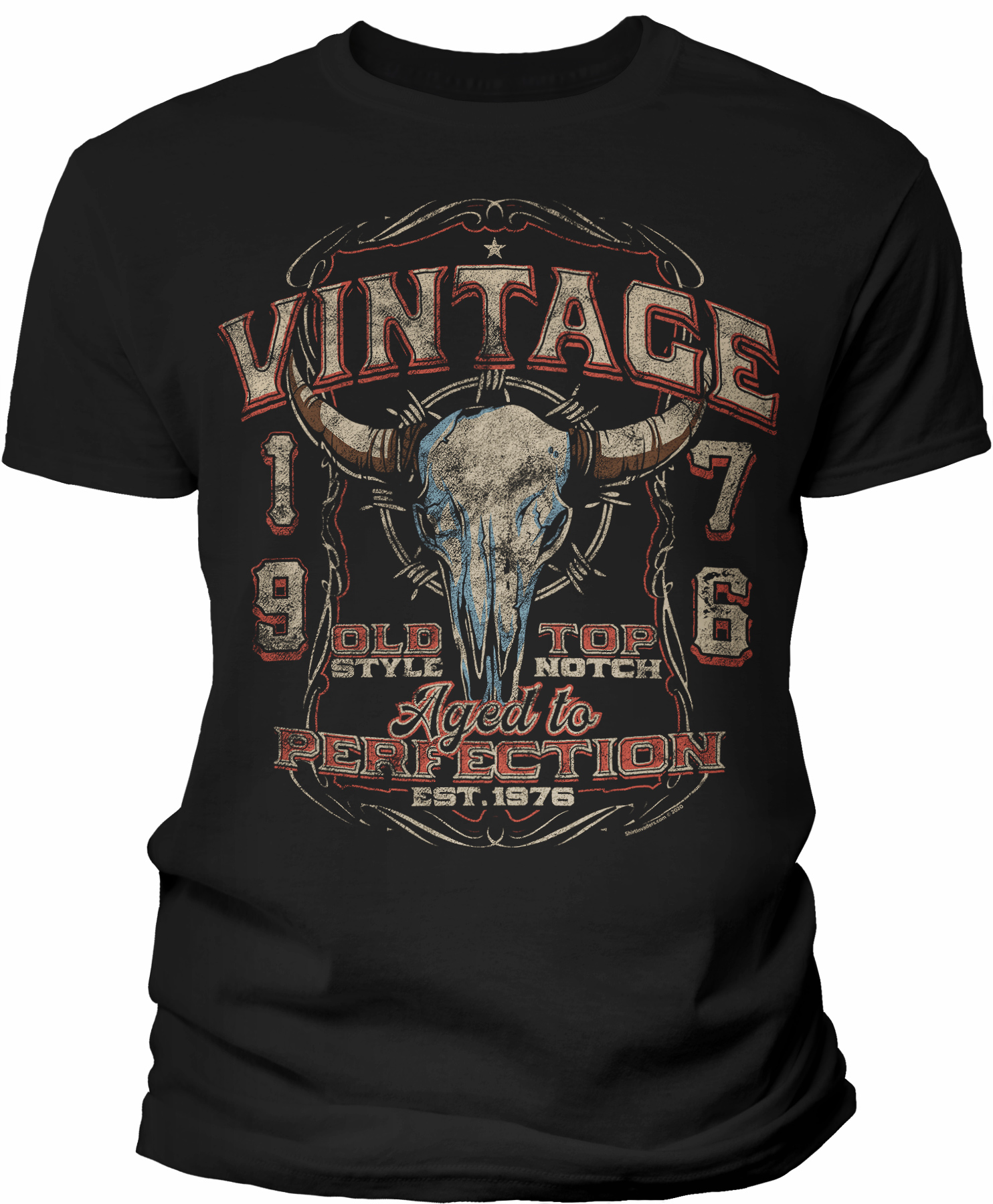 50th Birthday Gift Shirt For Men – Vintage Bull Skull 1976