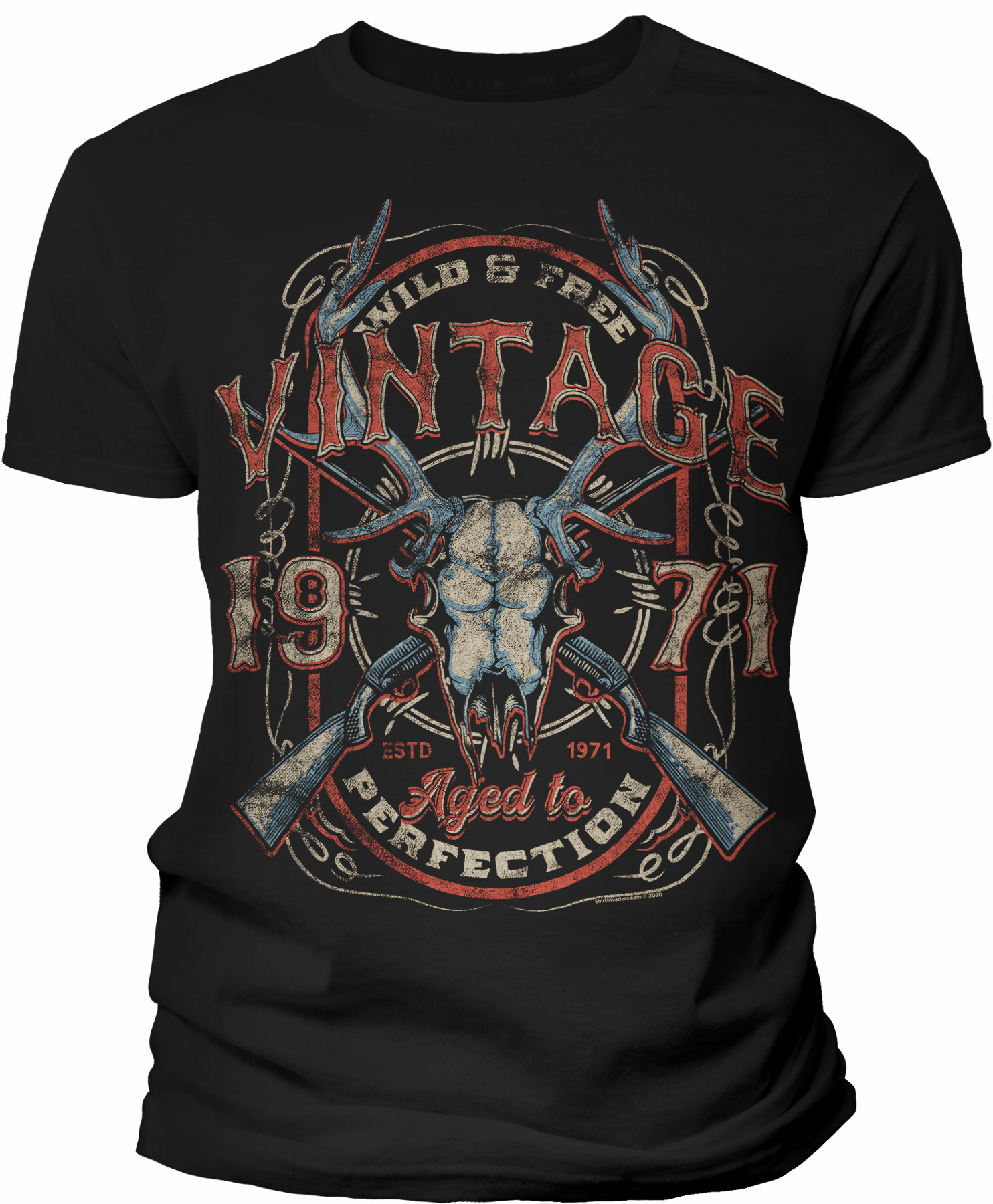 55th Birthday Gift Shirt For Men – Vintage Deer Skull 1971